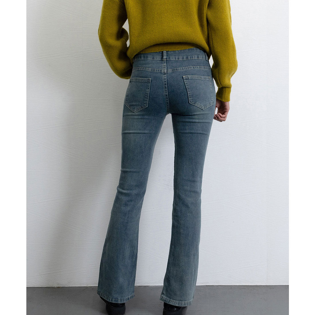 ミニミニストア miniministore セミフレアデニムパンツ 美脚デニムパンツ