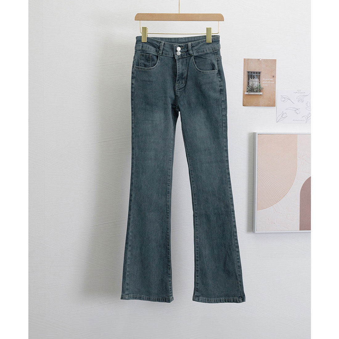 ミニミニストア miniministore セミフレアデニムパンツ 美脚デニムパンツ