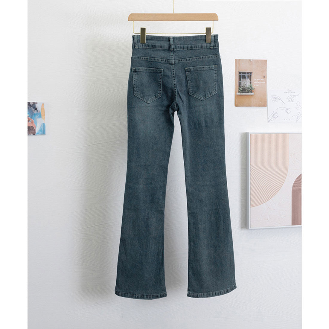 ミニミニストア miniministore セミフレアデニムパンツ 美脚デニムパンツ