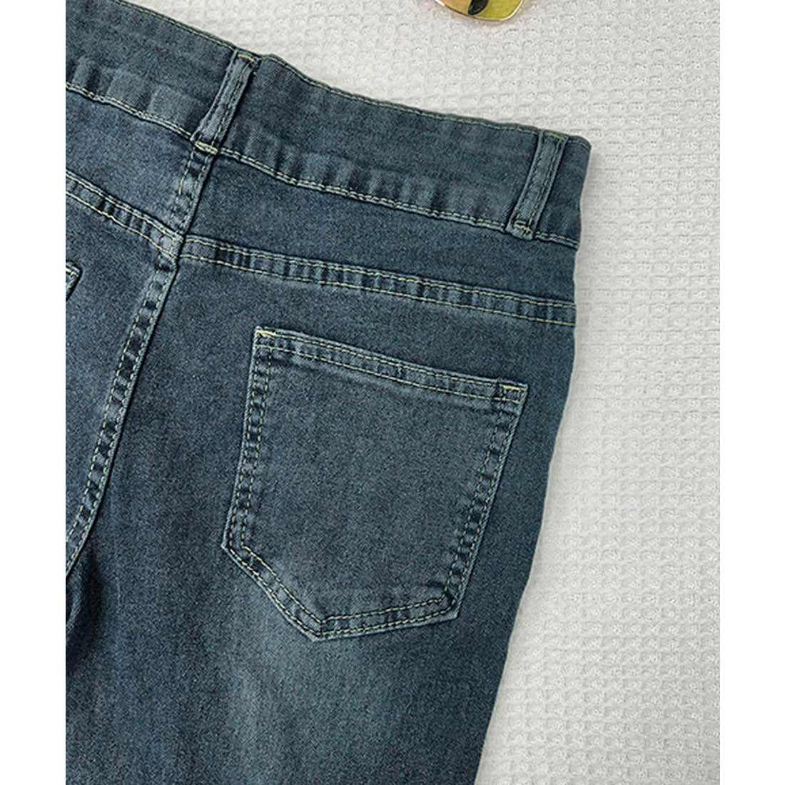 ミニミニストア miniministore セミフレアデニムパンツ 美脚デニムパンツ