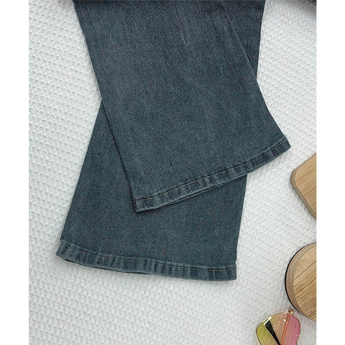 ミニミニストア miniministore セミフレアデニムパンツ 美脚デニムパンツ