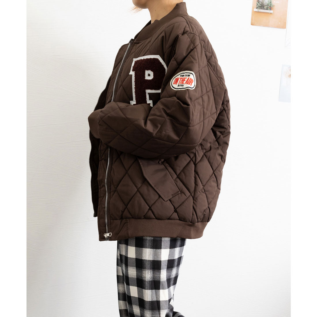 ミニミニストア miniministore 中綿ジャケット キルティングブルゾン防寒 (ブラウン) ブラウン