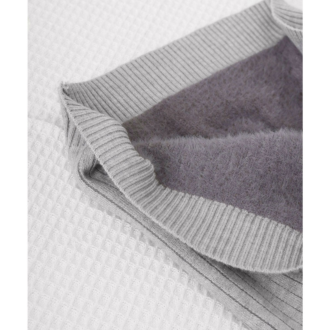 ニットトップス 裏起毛 ハイネック 厚手 ピンクベージュ