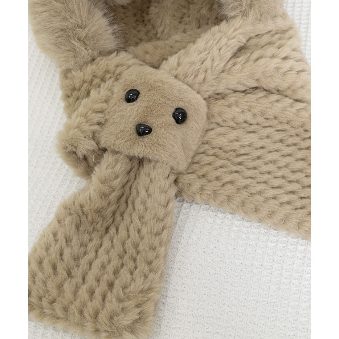 ミニミニストア miniministore マフラー帽子うさぎ耳 ファー帽子ボア帽子 (ベージュ) ベージュ