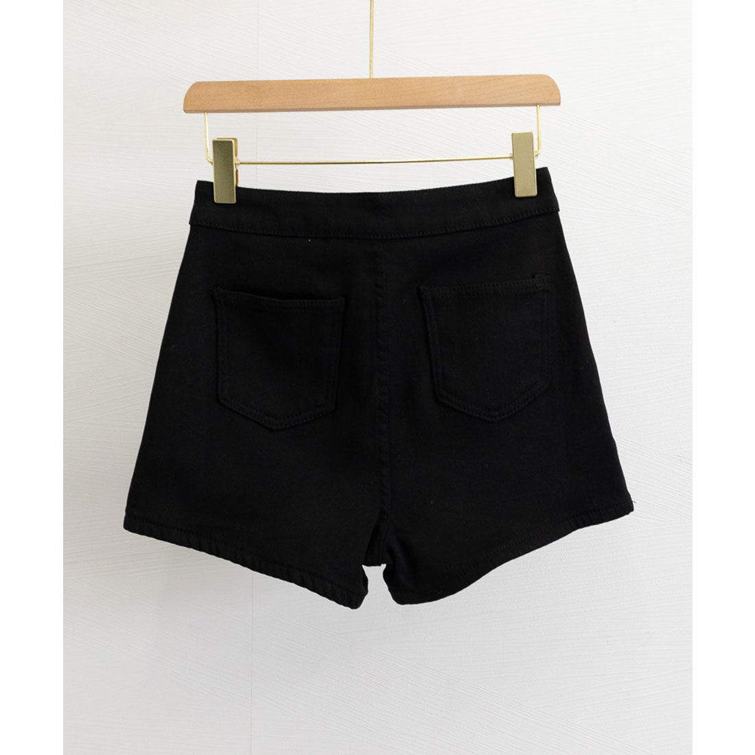 ミニミニストア miniministore 裏起毛 デニムショートパンツ レディース (ブラック) ブラック