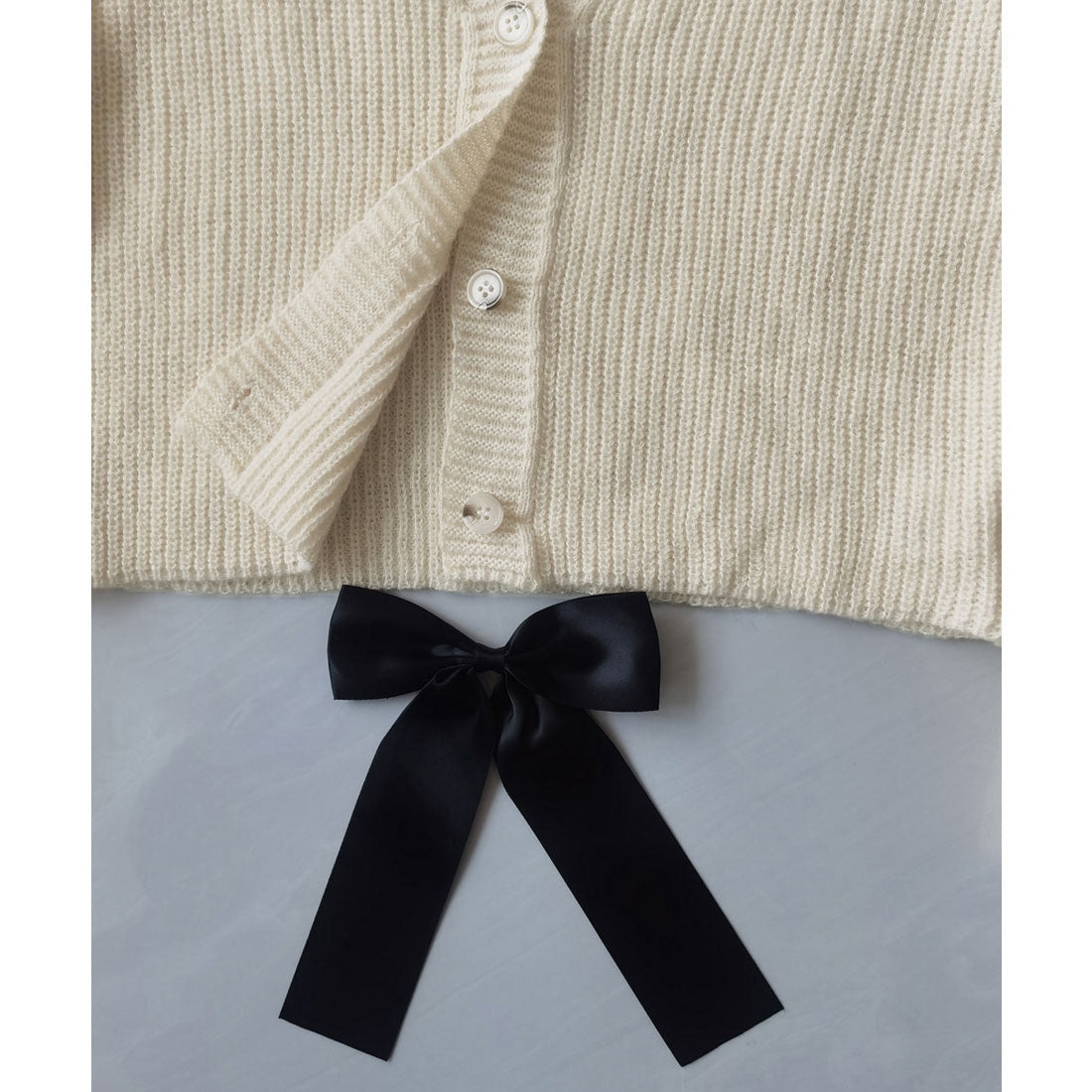 ミニミニストア miniministore ニットカーディガン リボン付 秋冬羽織り (ピンク) ピンク