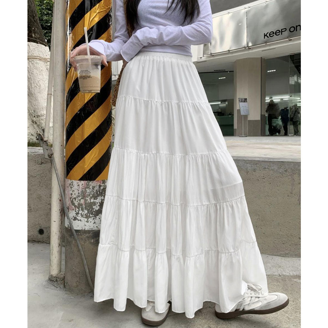 miniministore miniministore tiered skirt Korean-style long skirt miniministore miniministore tiered skirt Korean-style long skirt