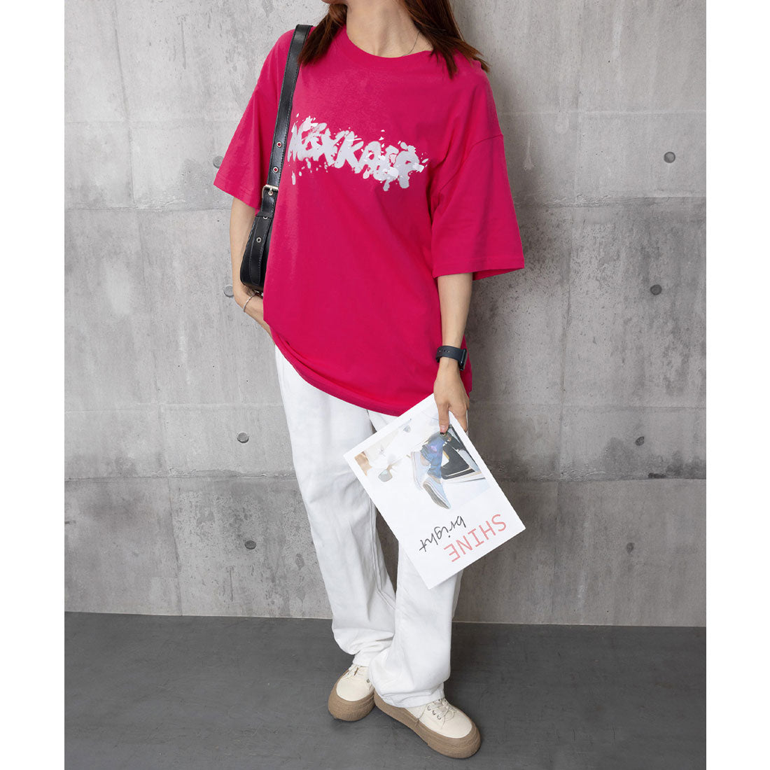 ミニミニストア miniministore ロングtシャツ ビッグシルエットTシャツ (ブラウン) ブラウン