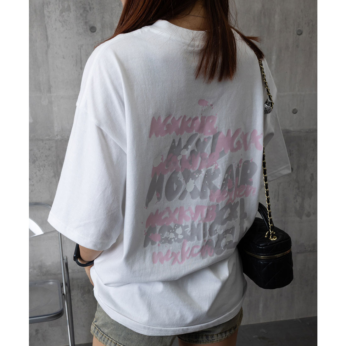 ミニミニストア miniministore ロングtシャツ ビッグシルエットTシャツ (ホワイト) ホワイト