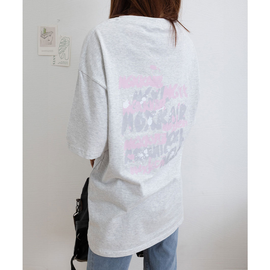 ミニミニストア miniministore ロングtシャツ ビッグシルエットTシャツ (ライトグレー) ライトグレー