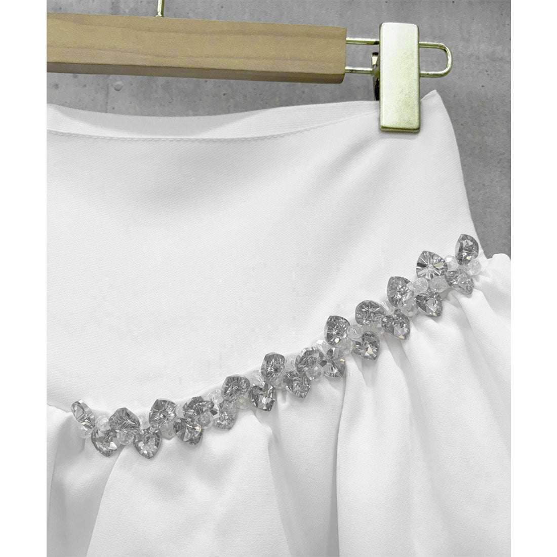 ミニミニストア miniministore ダブルフリルミニスカート 韓国風 お洒落 (ホワイト) ホワイト