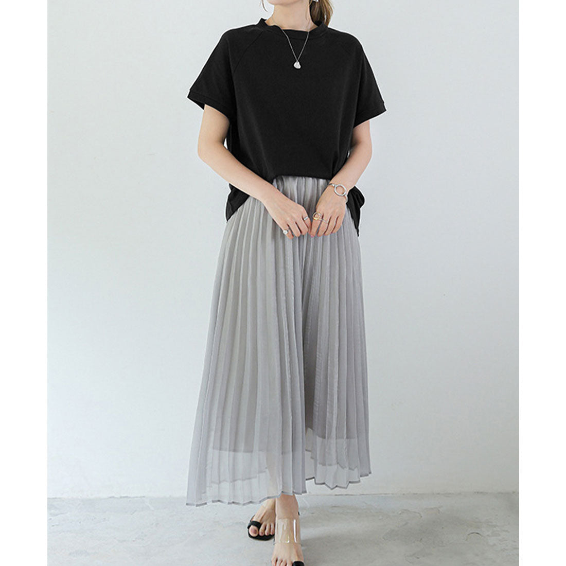 ミニミニストア miniministore ボーダーTシャツ 半袖チュニックTシャツ (ベージュ) ベージュ