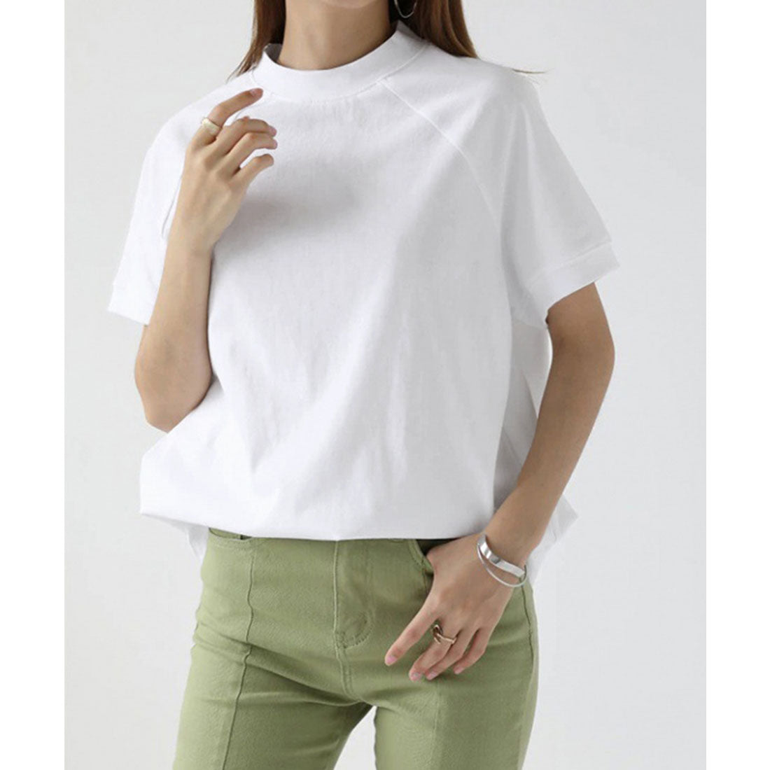 ミニミニストア miniministore ボーダーTシャツ 半袖チュニックTシャツ (ベージュ) ベージュ