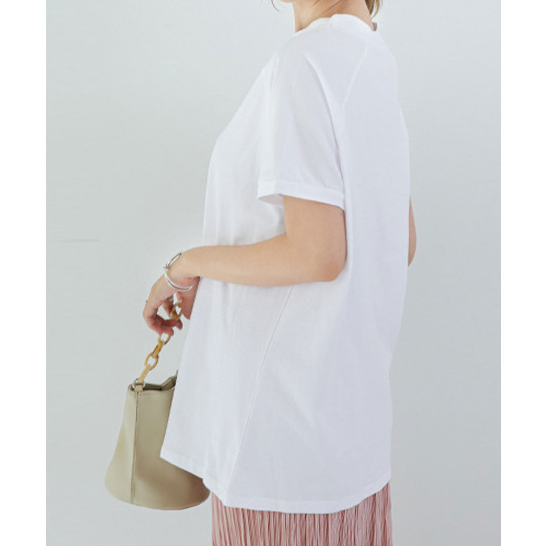 ミニミニストア miniministore ボーダーTシャツ 半袖チュニックTシャツ (ベージュ) ベージュ