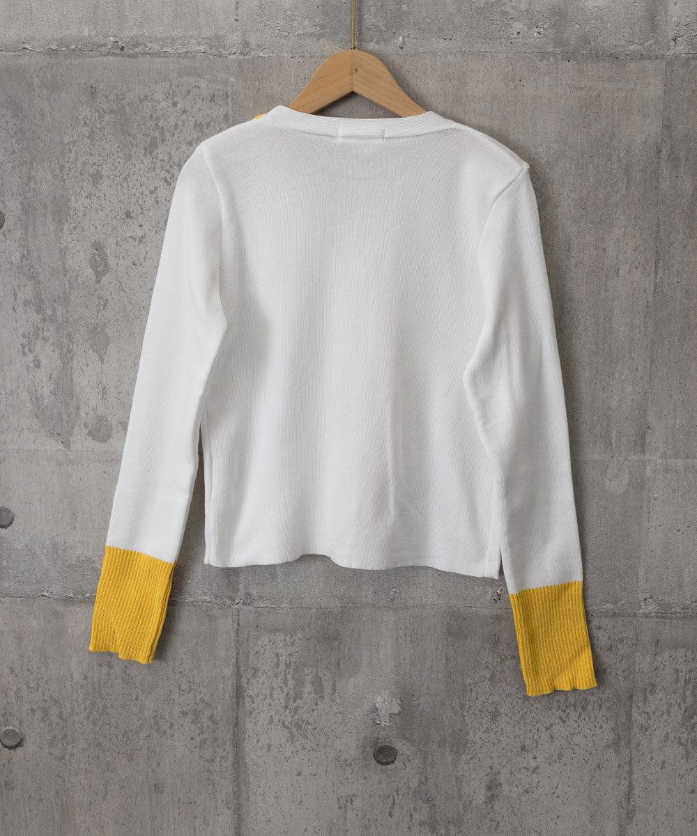 バイカラーニットカーディガンレイヤード風 ブラック