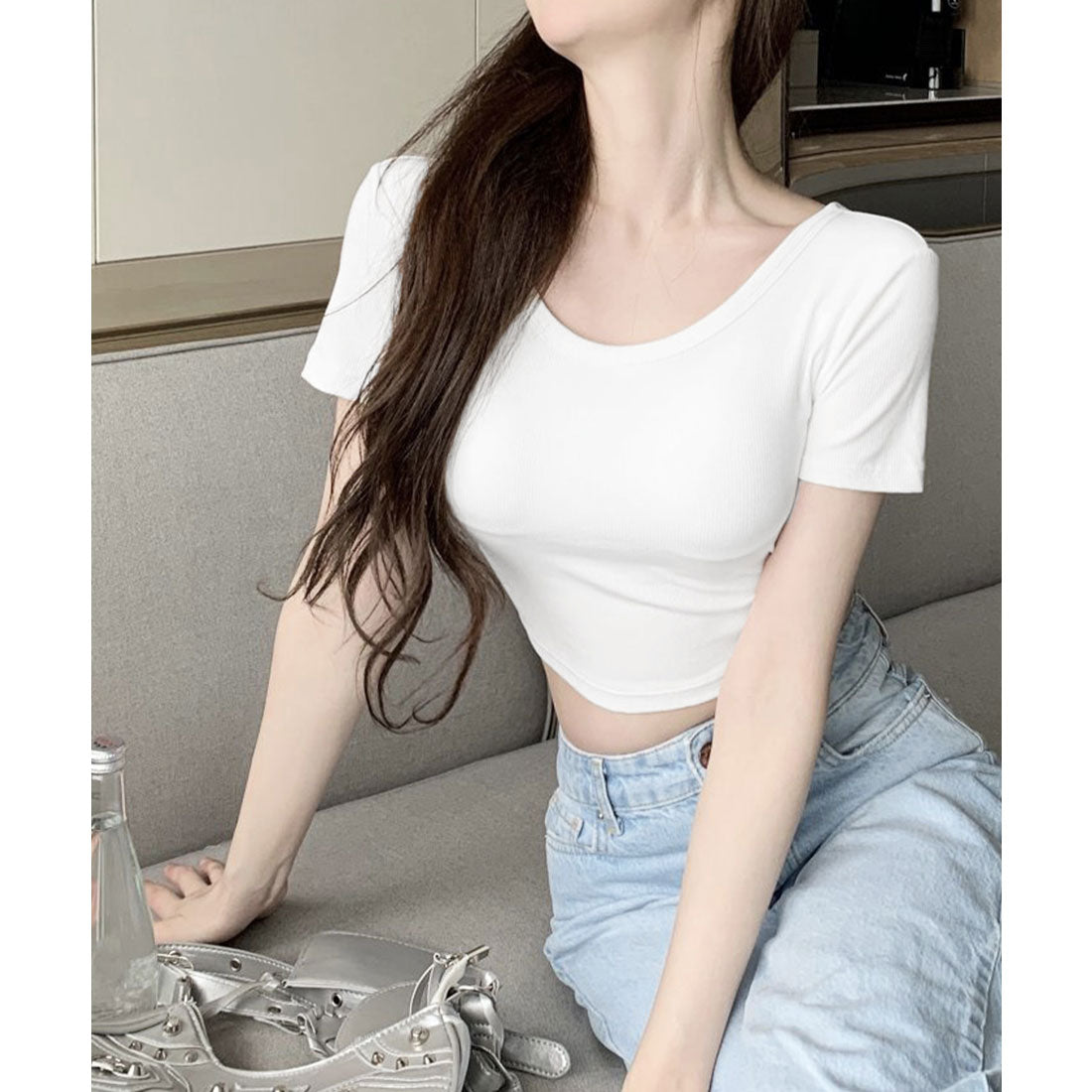 ミニミニストア miniministore 背中あきトップス カップ付き ブラトップ (ホワイト) ホワイト