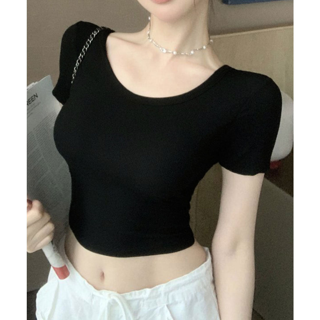 ミニミニストア miniministore 背中あきトップス カップ付き ブラトップ (ホワイト) ホワイト