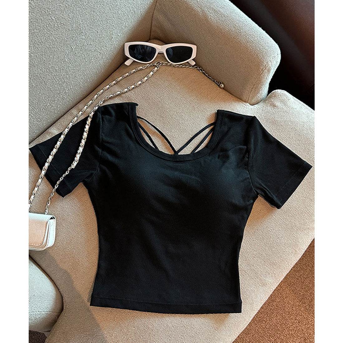 ミニミニストア miniministore 背中あきトップス カップ付き ブラトップ (ホワイト) ホワイト