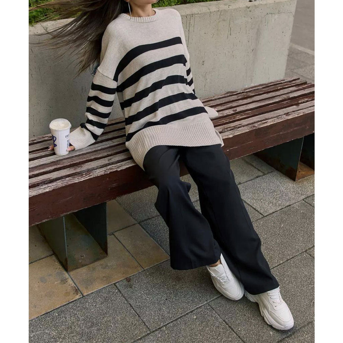 ミニミニストア miniministore ニットトップス レディース ボーダー (オフホワイト) オフホワイト