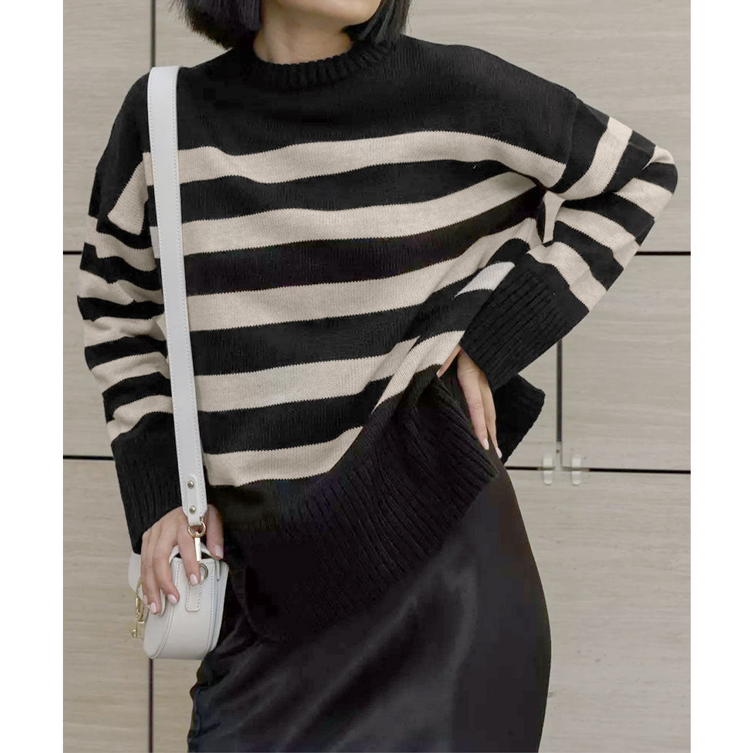 ミニミニストア miniministore ニットトップス レディース ボーダー (オフホワイト) オフホワイト