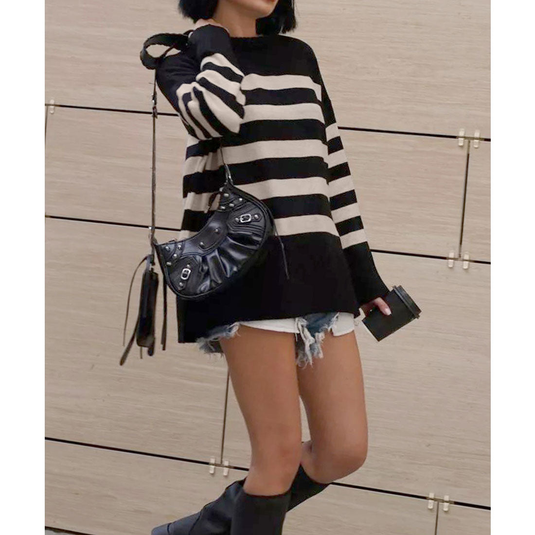 ミニミニストア miniministore ニットトップス レディース ボーダー (オフホワイト) オフホワイト