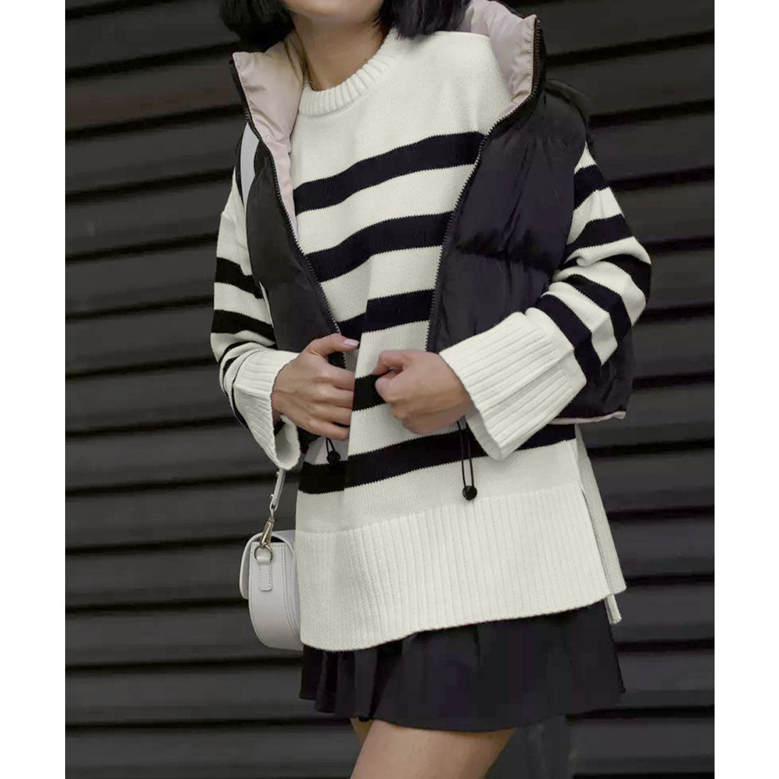 ミニミニストア miniministore ニットトップス レディース ボーダー (オフホワイト) オフホワイト