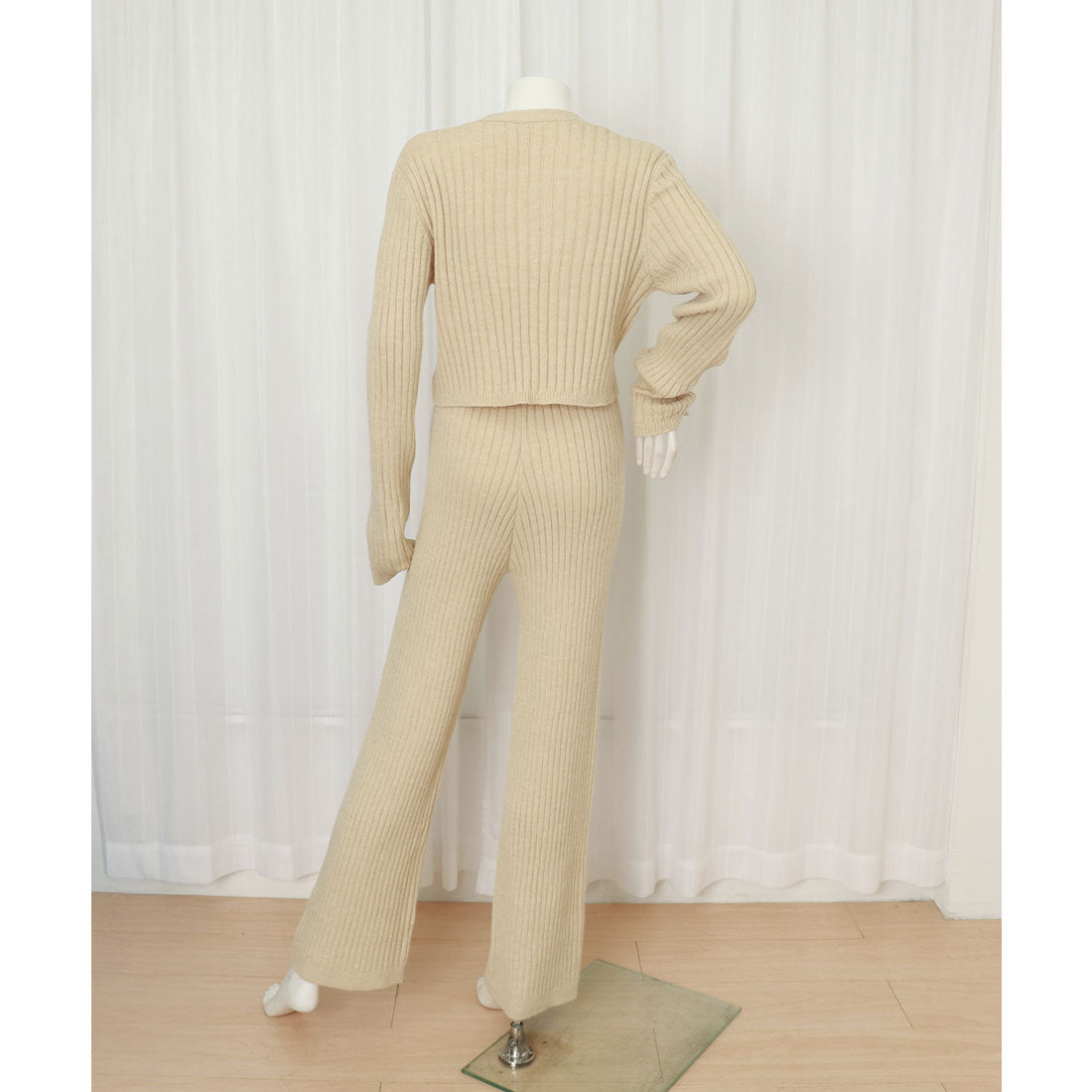 ミニミニストア miniministore ニットセットアップ トップス パンツ (ベージュ) ベージュ