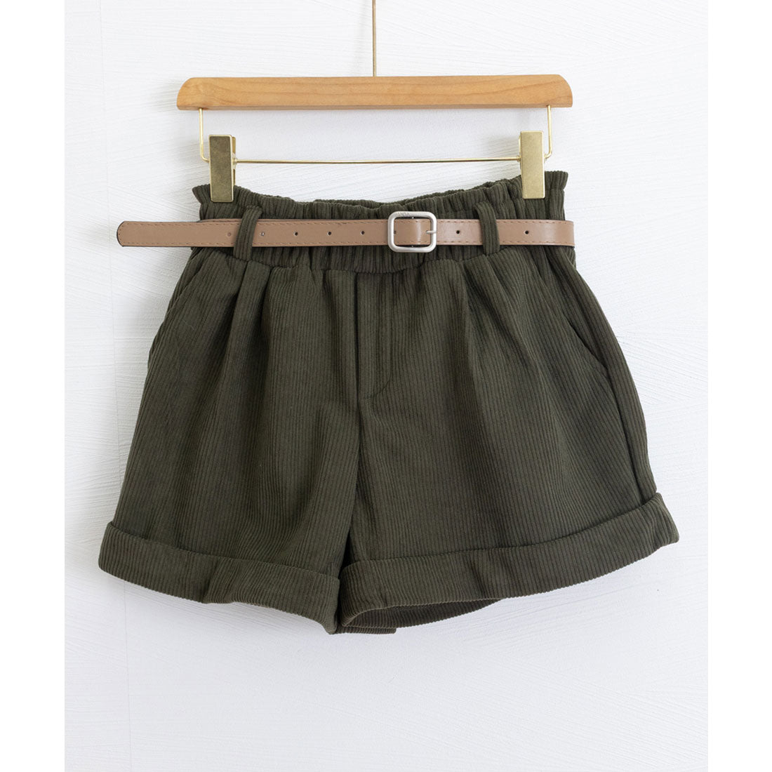 ミニミニストア miniministore ベルト付き ショートパンツ コーデュロイ (ブラック) ブラック