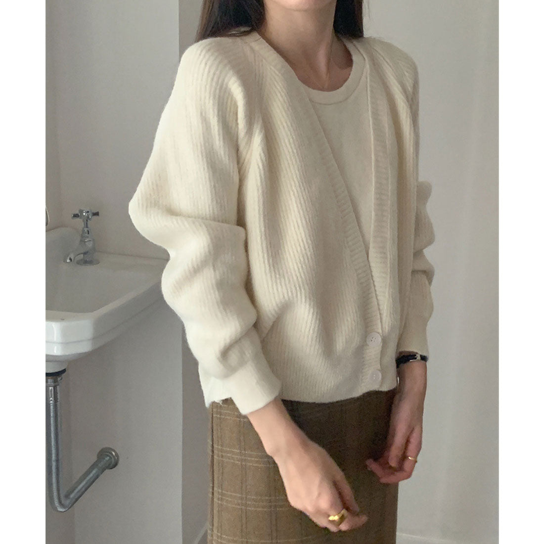 ミニミニストア miniministore ニットトップス レディース 2点セット (ベージュ) ベージュ