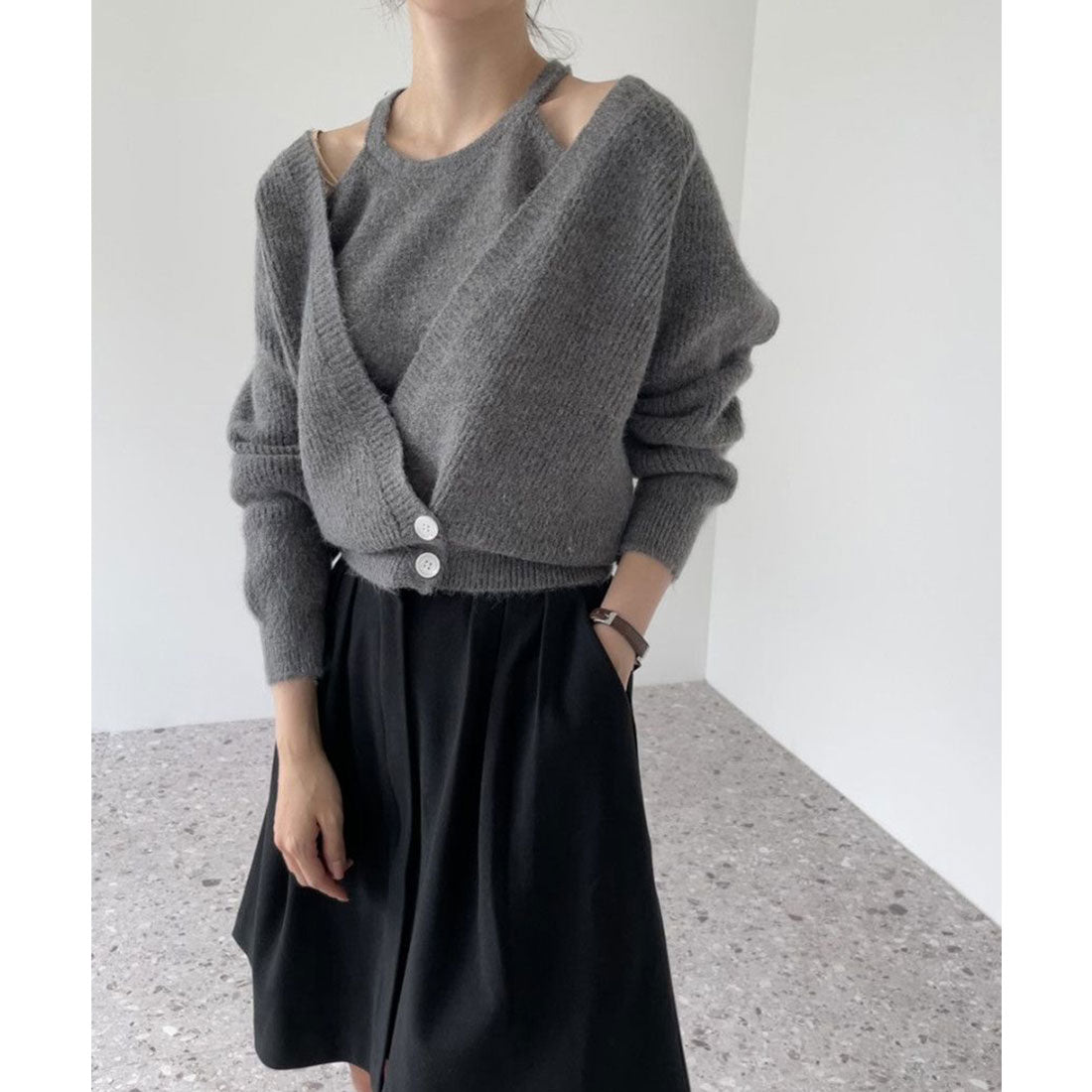 ミニミニストア miniministore ニットトップス レディース 2点セット (ベージュ) ベージュ