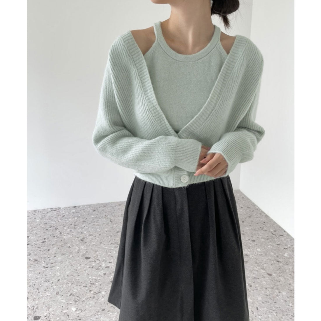 ミニミニストア miniministore ニットトップス レディース 2点セット (ベージュ) ベージュ