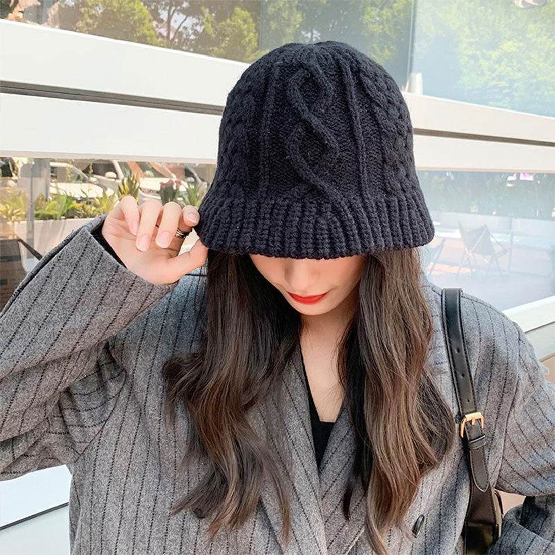 ミニミニストア miniministore ニットハット レディース 編み 韓国風 (グレー) グレー