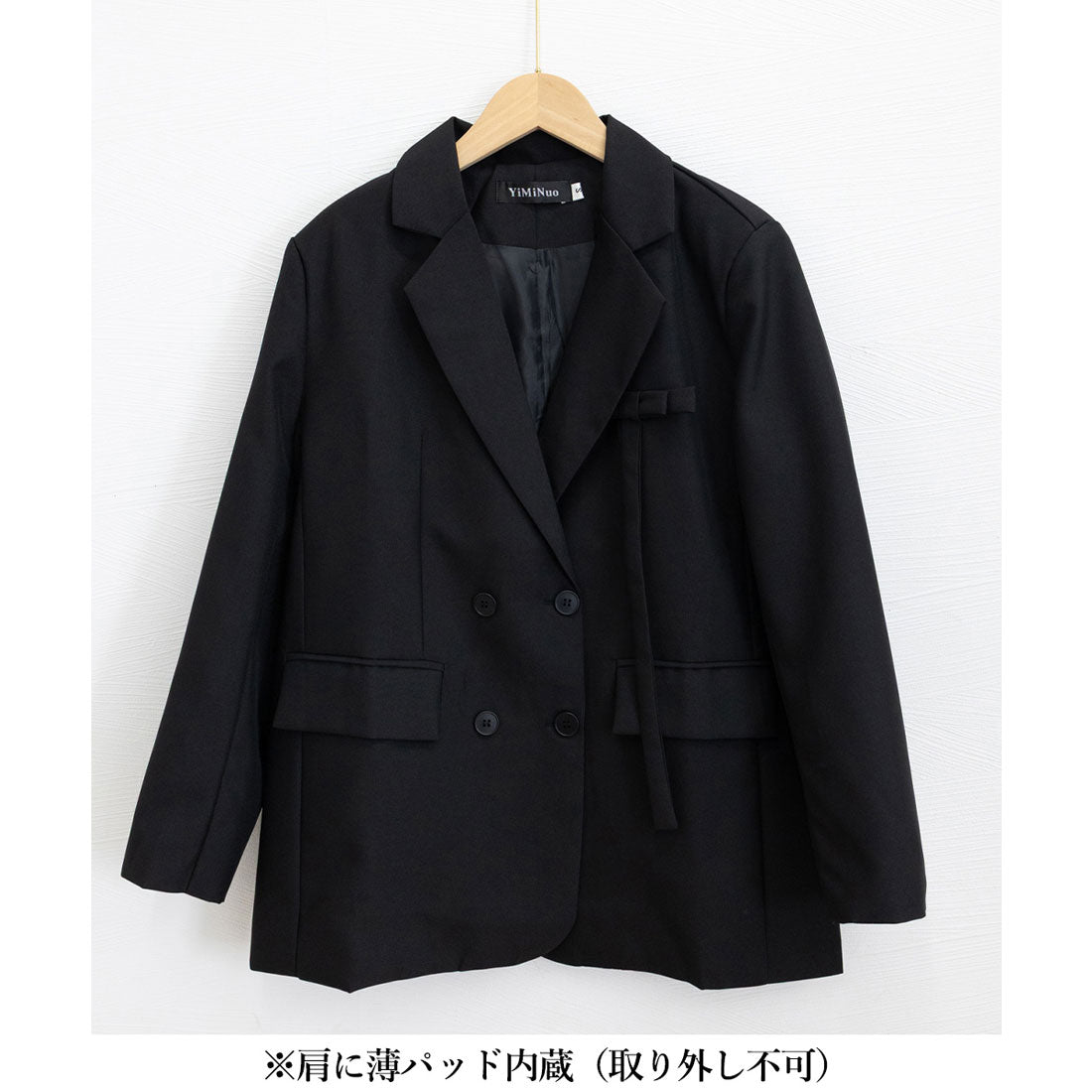 ミニミニストア miniministore ダブルボタンテーラードジャケットアウター (ブラック) ブラック