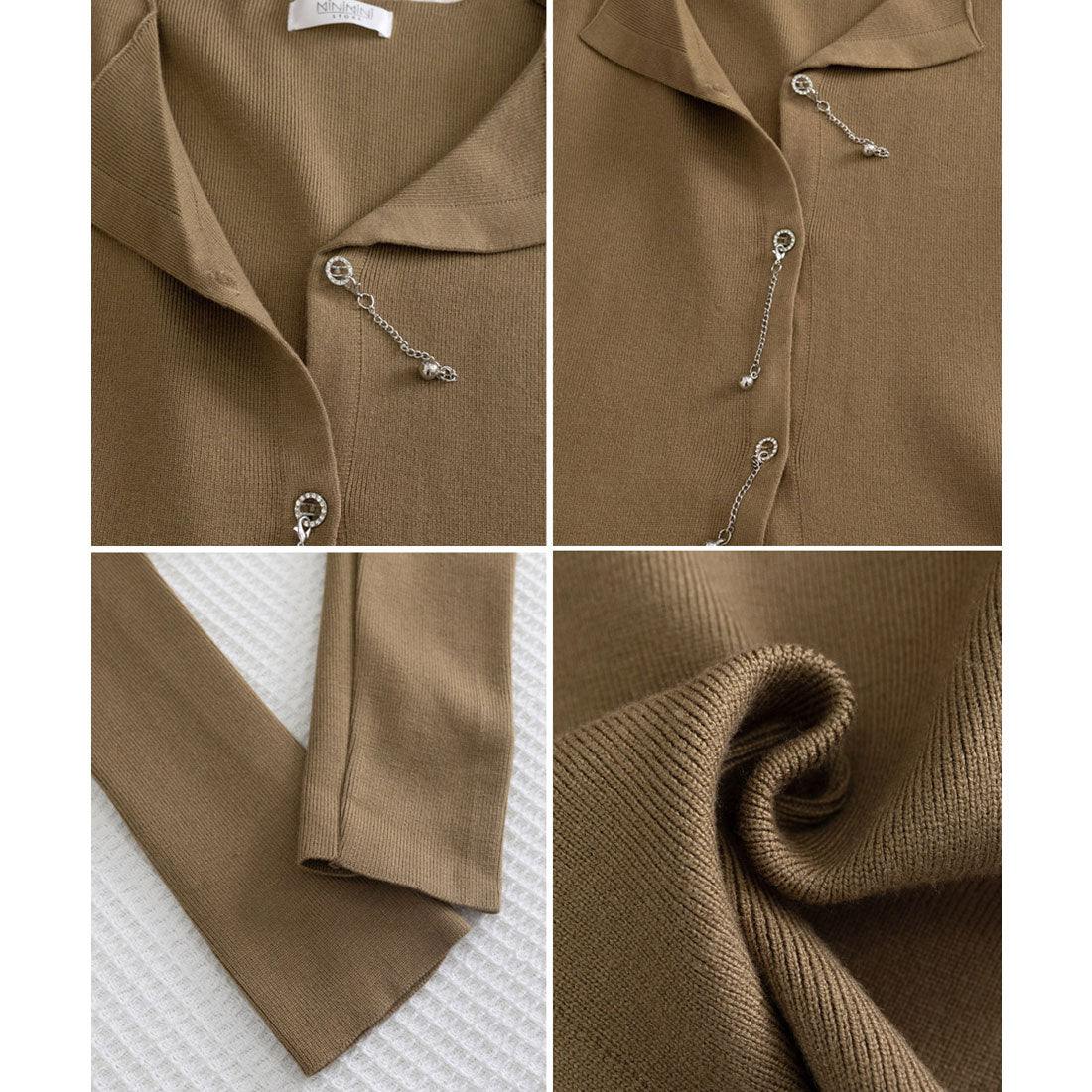 ミニミニストア miniministore ニットトップス レディース Vネック長袖 (アイボリー) アイボリー