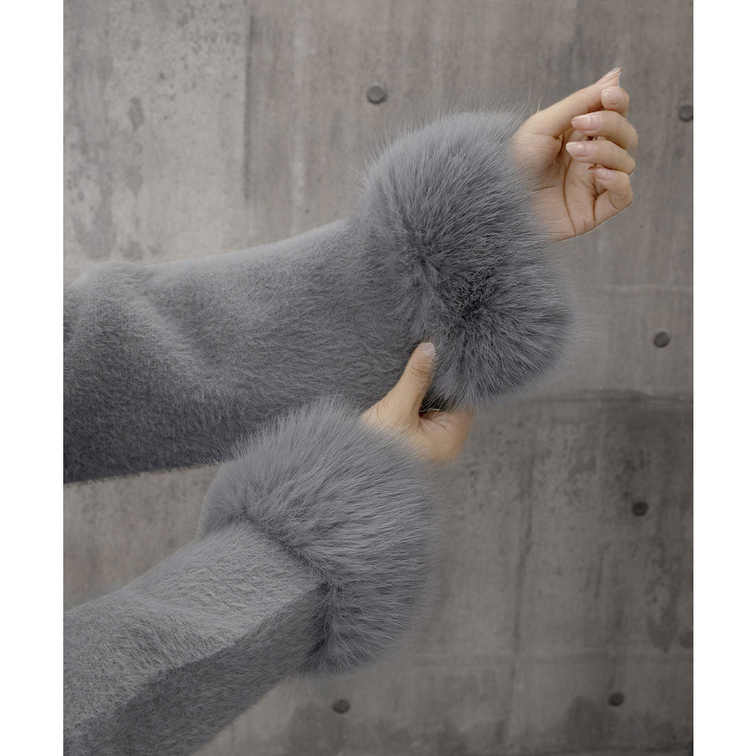 ミニミニストア miniministore モヘアニットカーディガンファージャケット (スカイブルー) スカイブルー