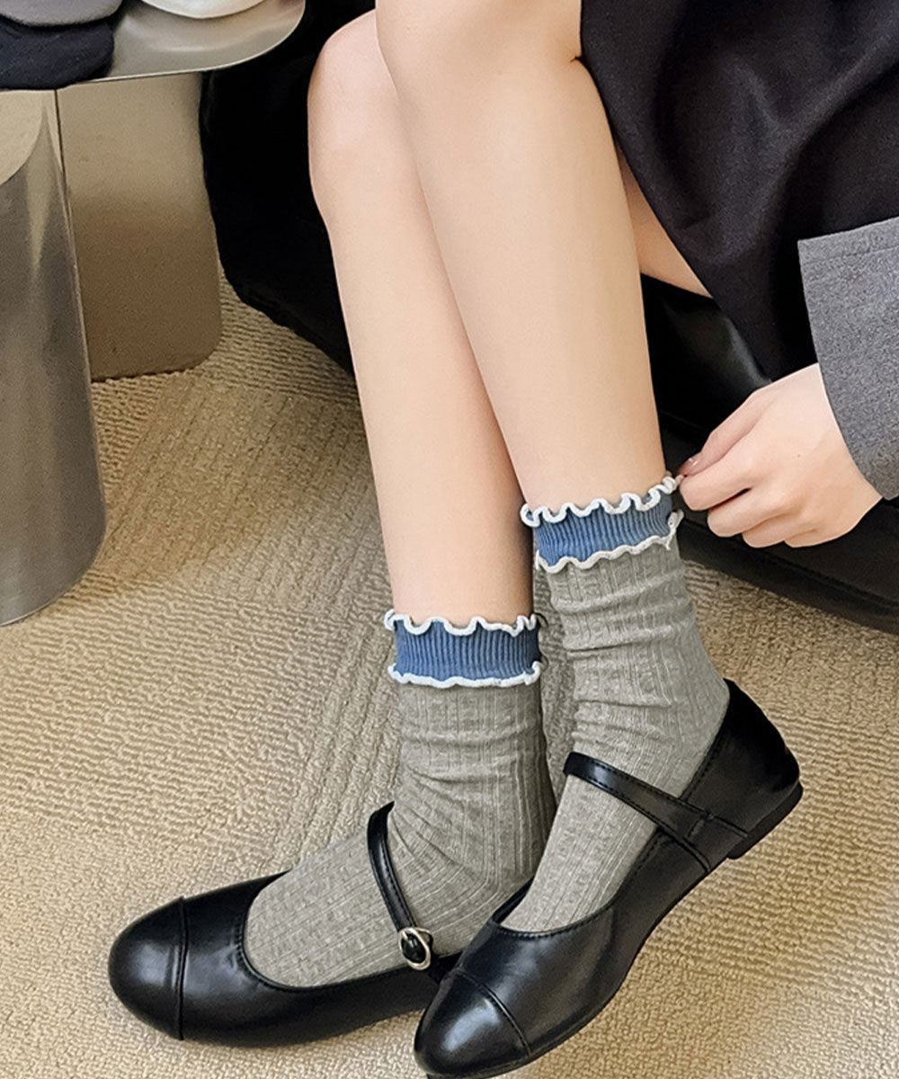 ミニミニストア miniministore ダブルフリルソックス6足組 リブソックス (6色セット) 6色セット
