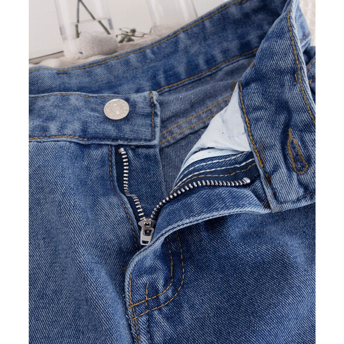 ミニミニストア miniministore ロールアップ デニムショートパンツ 美脚 (ブラック) ブラック