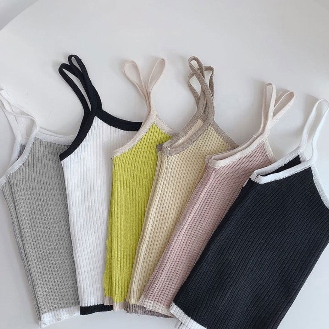 ニットカーディガン キャミ 2点セット ブラック