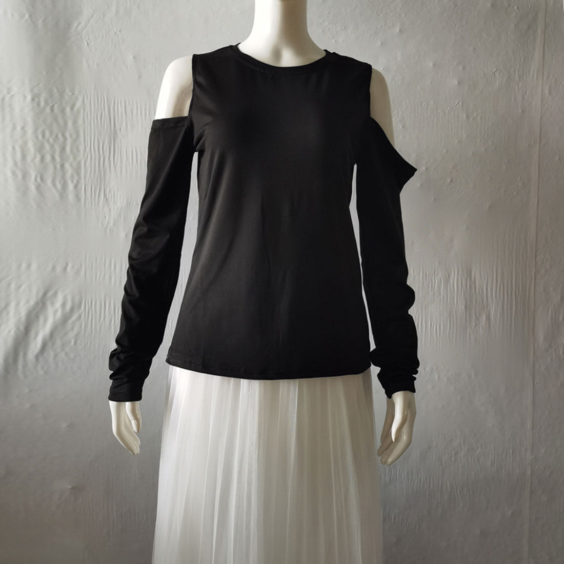肩出しTシャツ レディース ナチュラル ブラック