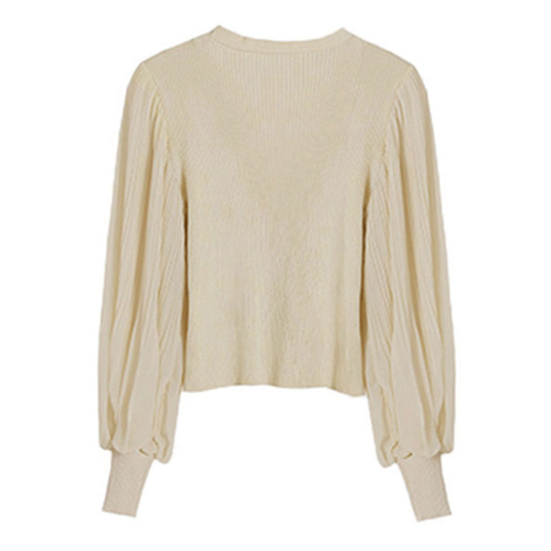 ニットカーディガンボリューム袖Vネック ブラック