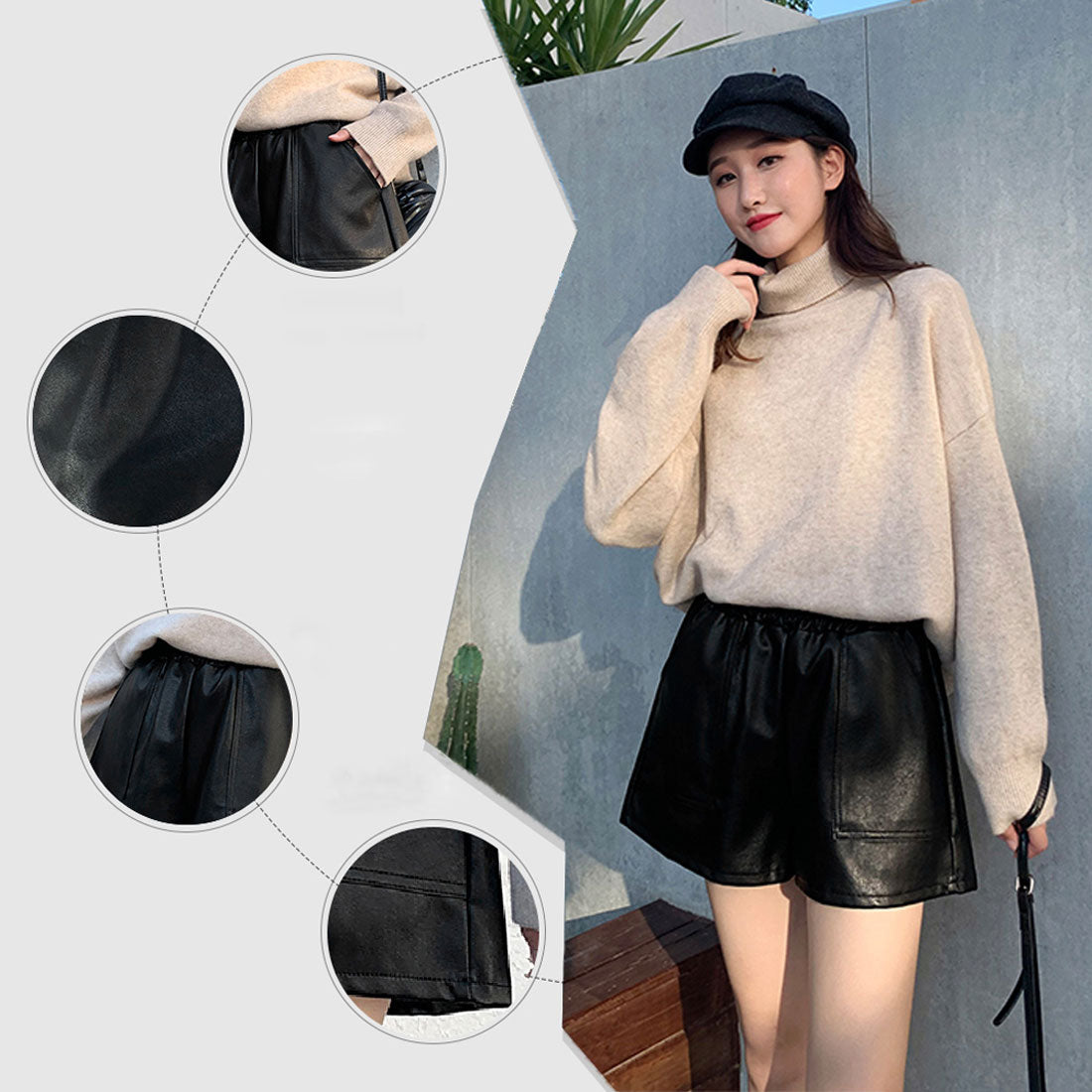 ハイウエスト ショートパンツ レディース