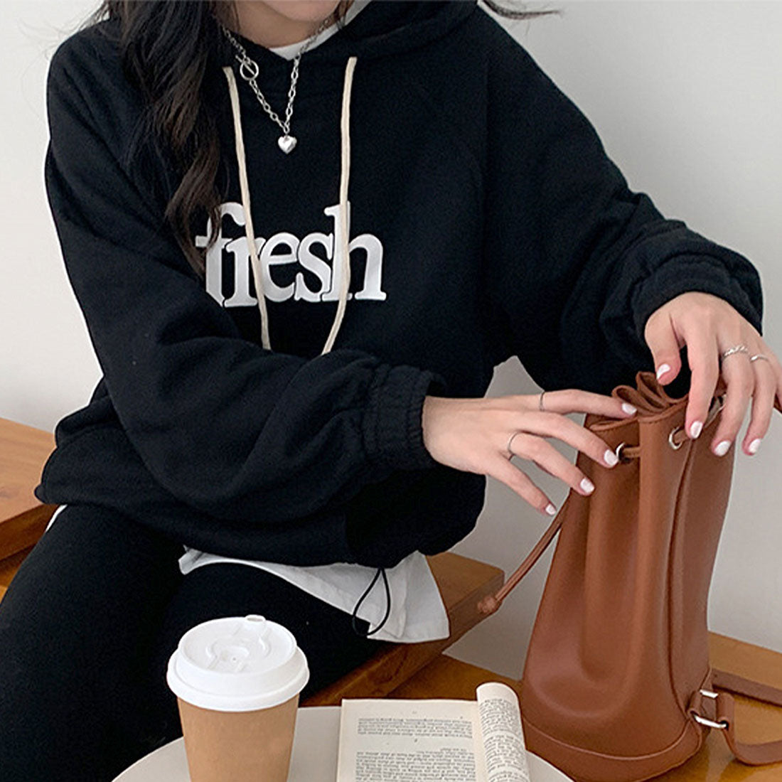 ロゴパーカー レディース 裏起毛 韓国