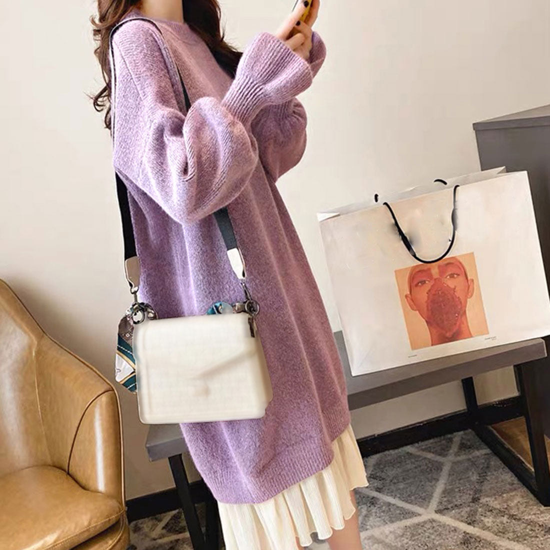 ニット ドッキングワンピース カジュアル