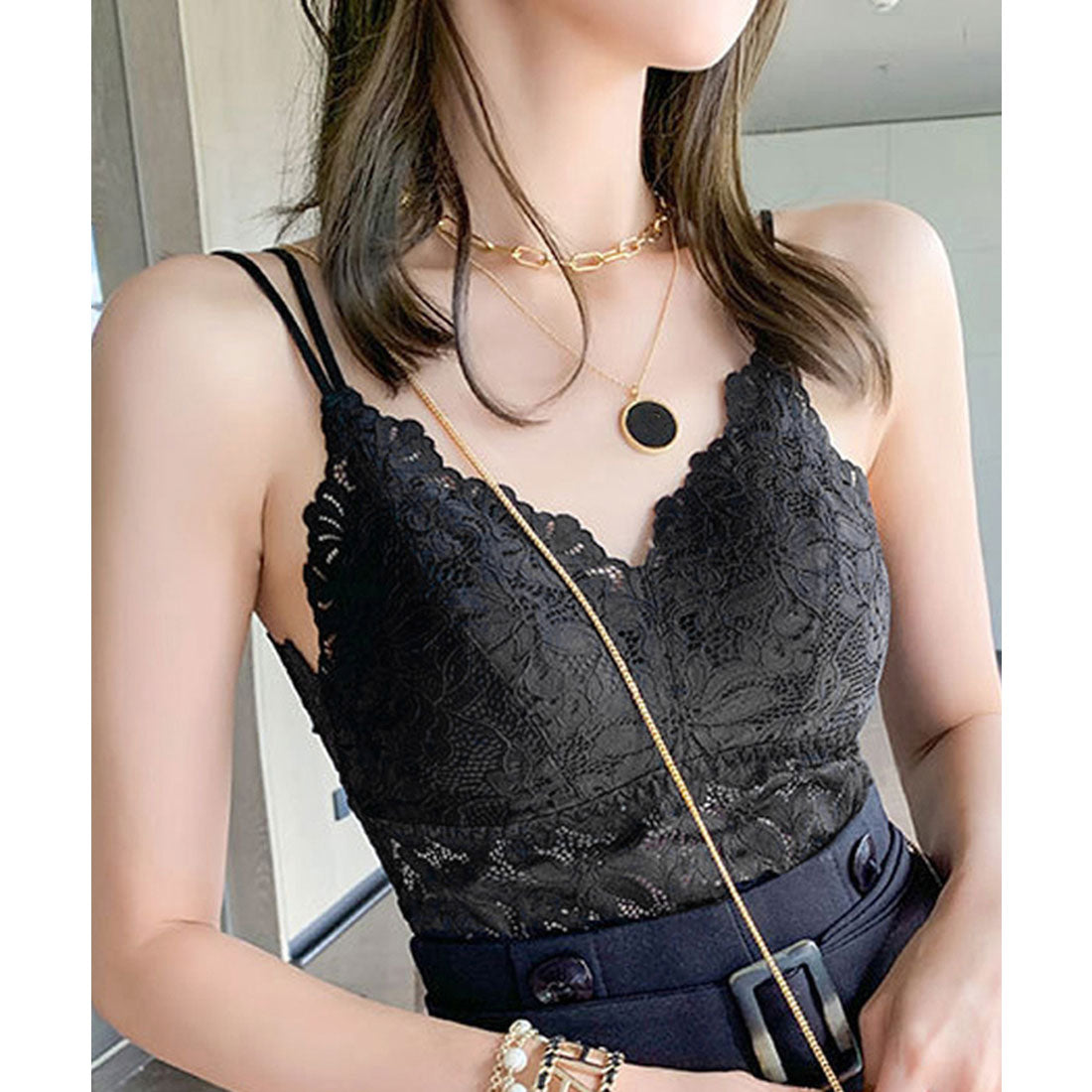 インナー パッド付き ノンワイヤー,ブラック