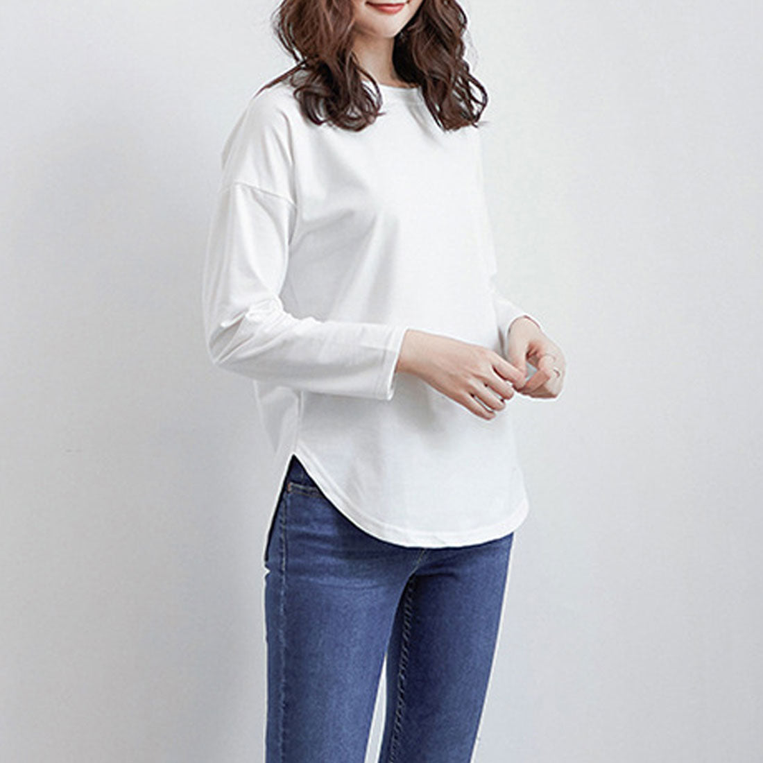 tシャツ スリット カットソー,ホワイト
