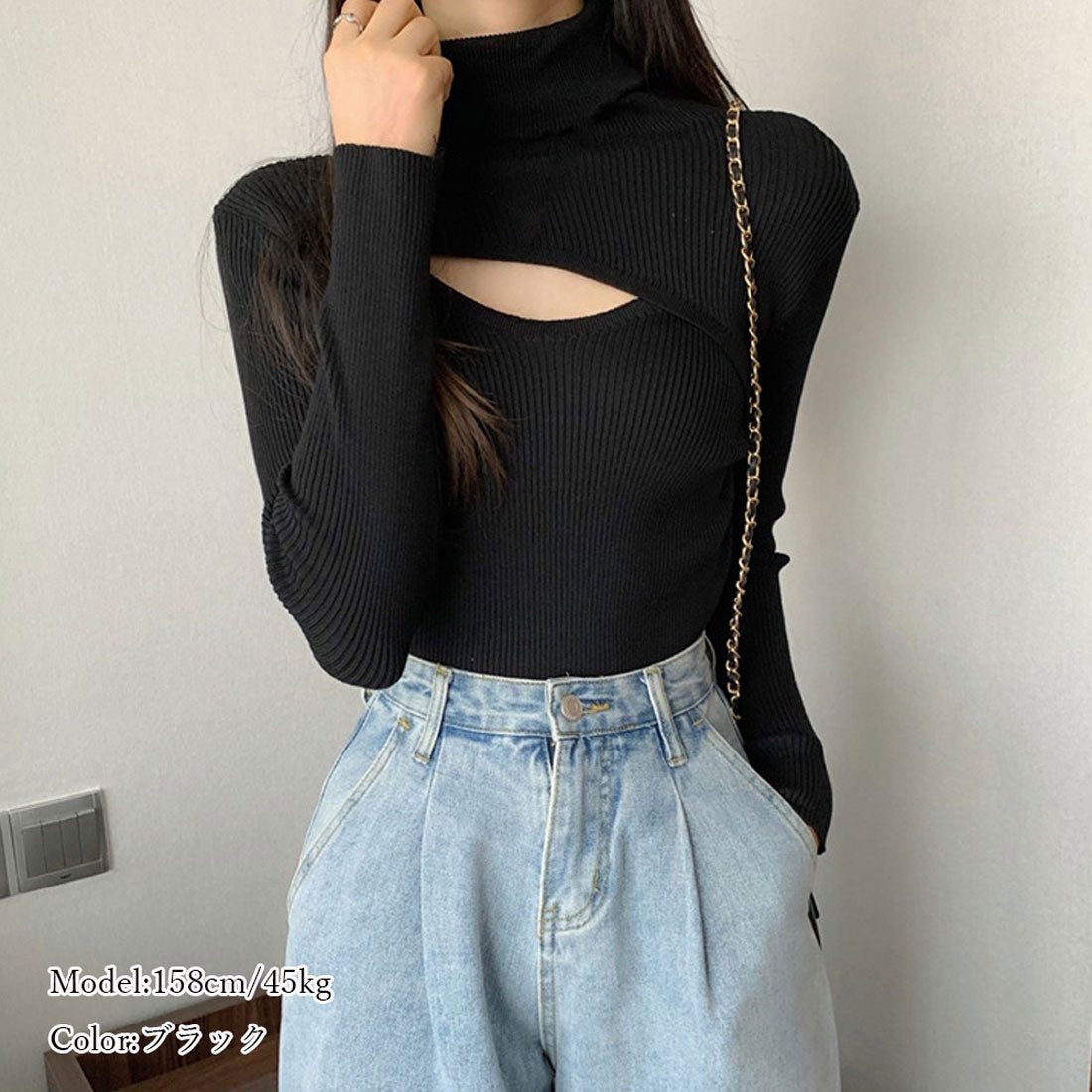 ニットトップス レディース ハイネック