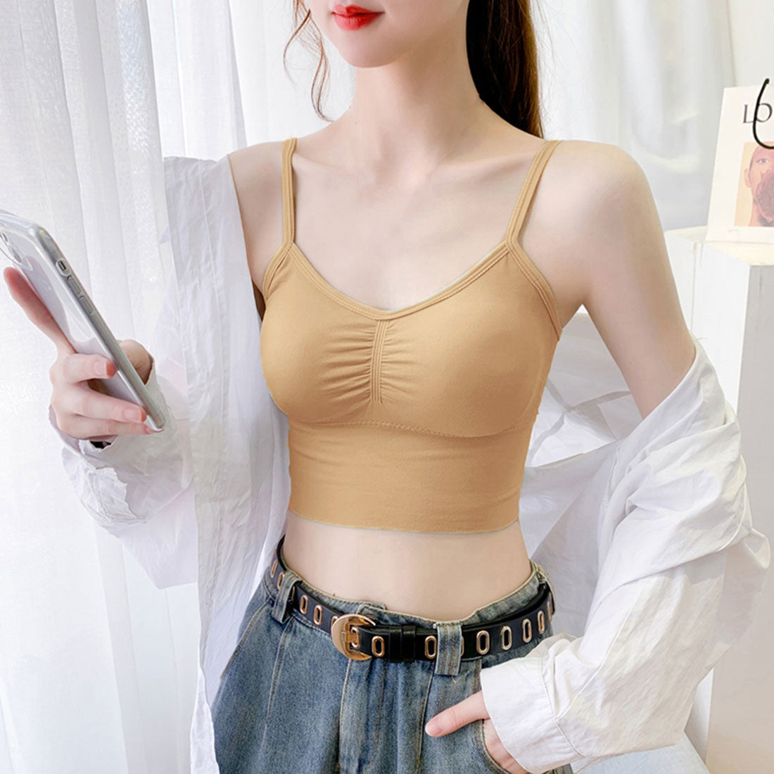 キャミソール レディース チューブトップ,イエロー