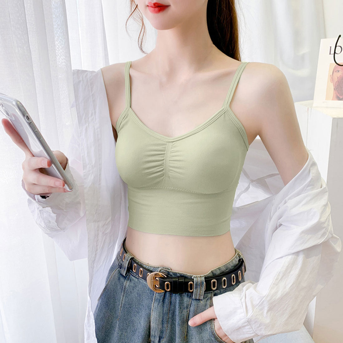 キャミソール レディース チューブトップ,ミントグリーン