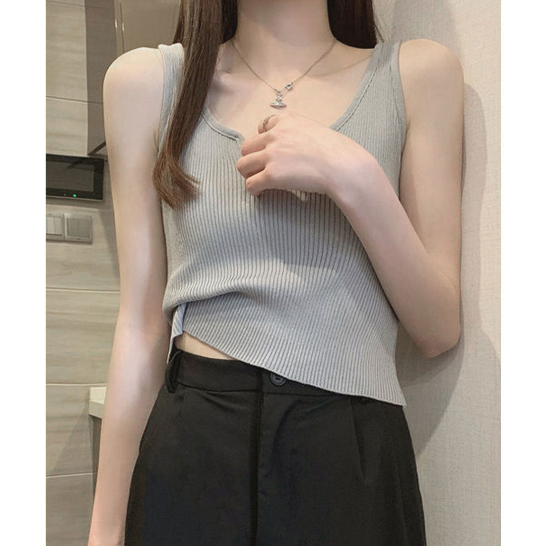 Tank Top Cropped Summer Knit Spring/Summer