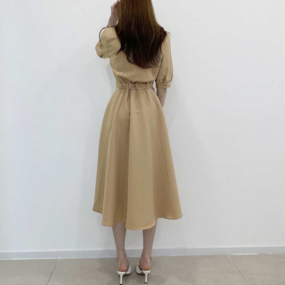 シャツワンピース ロング レディース韓国